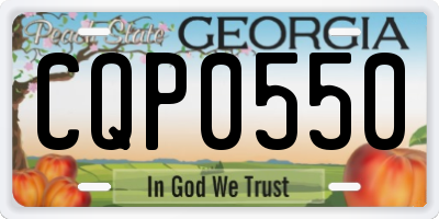 GA license plate CQP0550