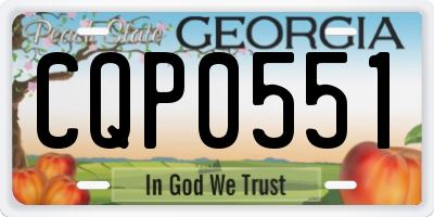 GA license plate CQP0551
