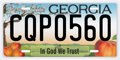 GA license plate CQP0560