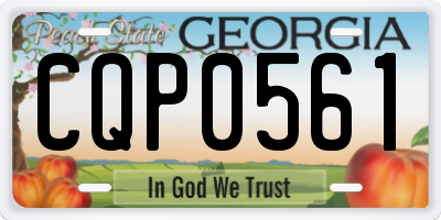 GA license plate CQP0561