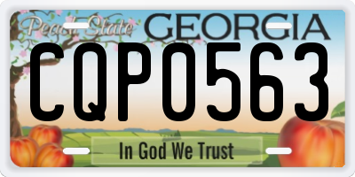 GA license plate CQP0563