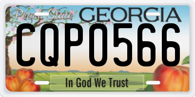 GA license plate CQP0566