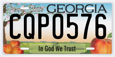 GA license plate CQP0576