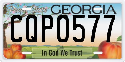 GA license plate CQP0577