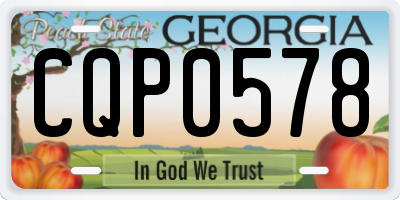 GA license plate CQP0578
