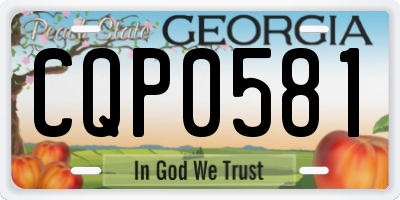 GA license plate CQP0581