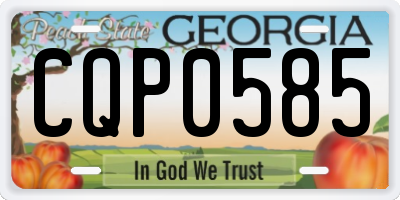 GA license plate CQP0585