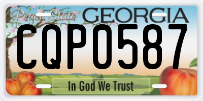 GA license plate CQP0587