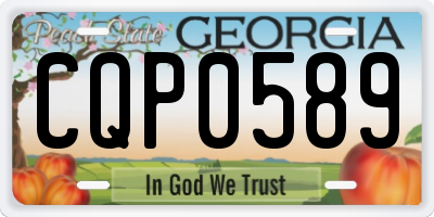 GA license plate CQP0589
