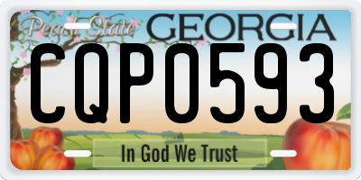 GA license plate CQP0593