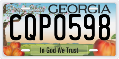 GA license plate CQP0598
