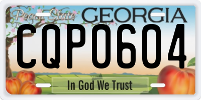 GA license plate CQP0604