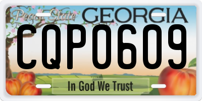 GA license plate CQP0609