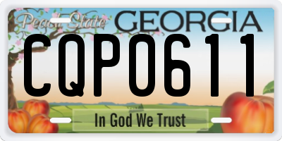 GA license plate CQP0611