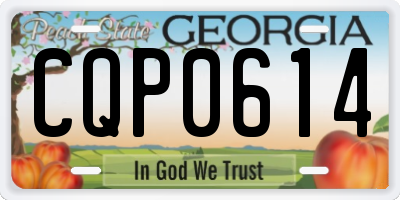 GA license plate CQP0614