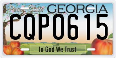 GA license plate CQP0615