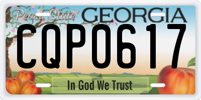 GA license plate CQP0617