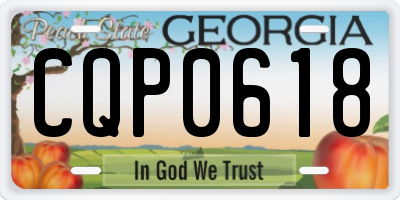 GA license plate CQP0618