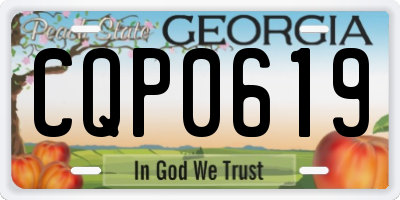GA license plate CQP0619
