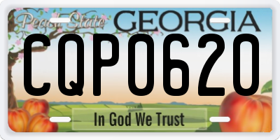 GA license plate CQP0620
