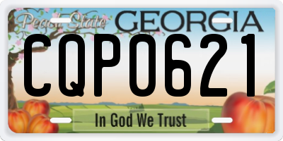GA license plate CQP0621