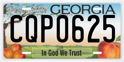 GA license plate CQP0625