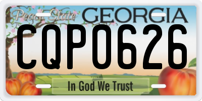GA license plate CQP0626
