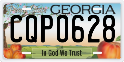 GA license plate CQP0628