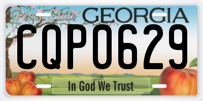 GA license plate CQP0629