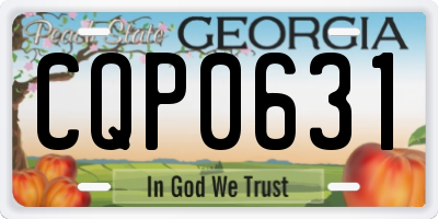 GA license plate CQP0631