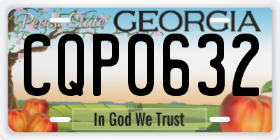 GA license plate CQP0632
