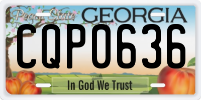 GA license plate CQP0636