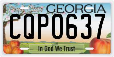 GA license plate CQP0637