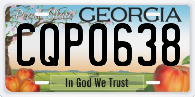 GA license plate CQP0638