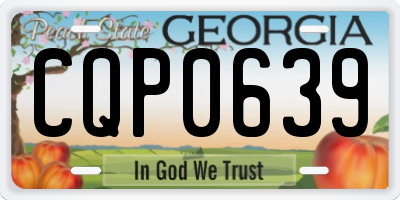 GA license plate CQP0639