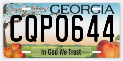 GA license plate CQP0644