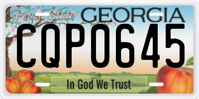 GA license plate CQP0645