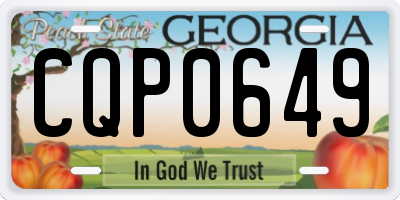 GA license plate CQP0649