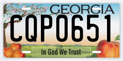 GA license plate CQP0651