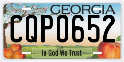 GA license plate CQP0652