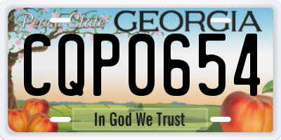GA license plate CQP0654