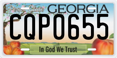 GA license plate CQP0655