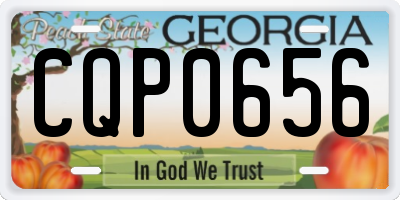 GA license plate CQP0656