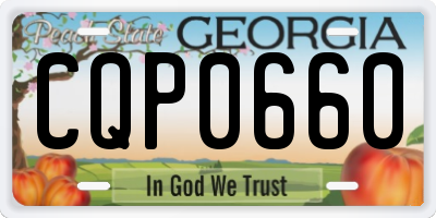 GA license plate CQP0660
