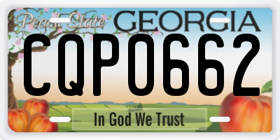 GA license plate CQP0662