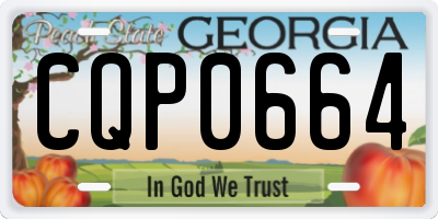 GA license plate CQP0664