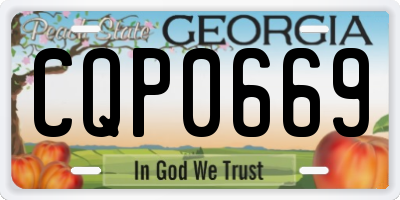 GA license plate CQP0669