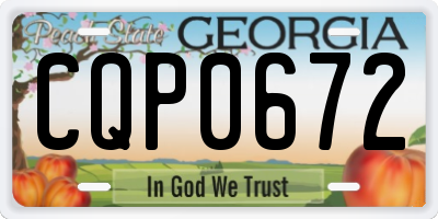 GA license plate CQP0672