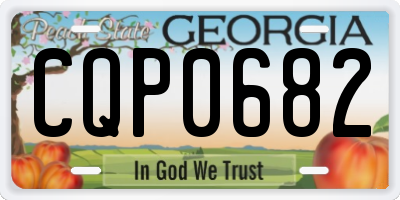 GA license plate CQP0682