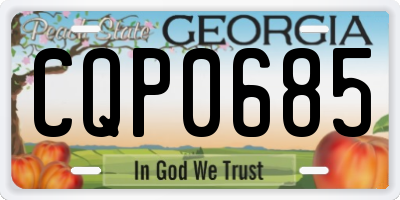 GA license plate CQP0685